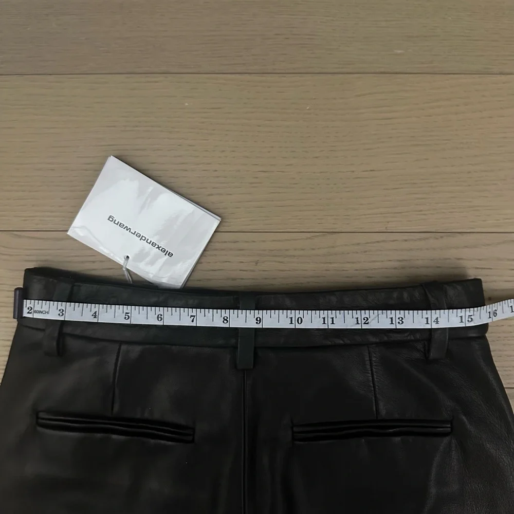 Alexander Wang Leather Wide Leg Embossed Trousers Women Size 0 - Picture 4 of 14